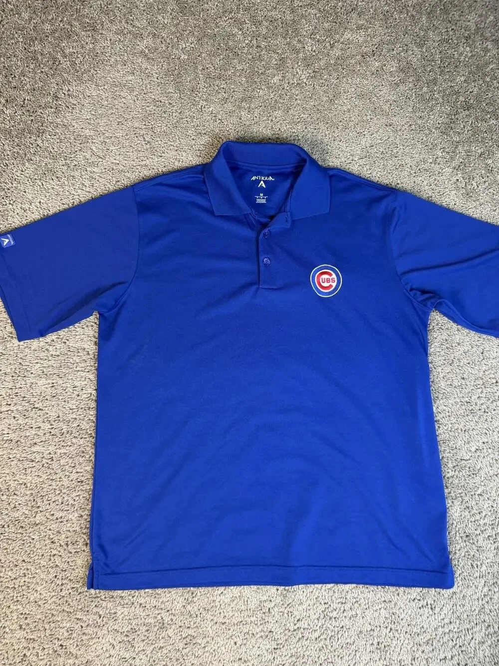 Chicago Cubs Shirt Mens M Blue MLB Baseball Antigua Embroidered Logo Polo